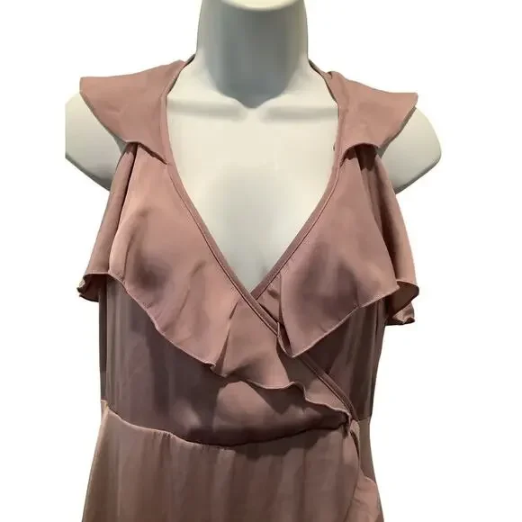 ALTAR’D STATE V-NECK FAUX WRAP OPEN BACK HI LOW HEM DRESS/GOWN M NWT - Picture 2 of 7